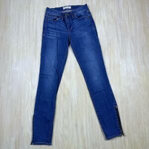 Madewell Skinny Ankle Low Rise Zip Ankle Blue Casual Everyday Denim Jeans 24